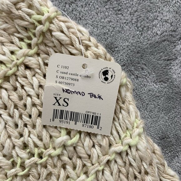 Free People Nomad Tank Womens XS In Sand Castle Combo Knit Bohemian Hippie Top - Picture 3 of 10